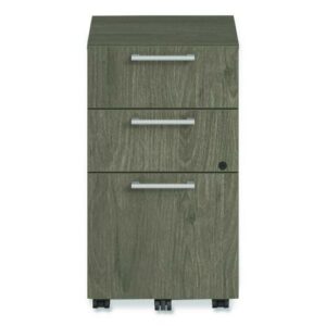 Alera Seville Series Mobile Pedestal, Left/Right, 3-Drawer: Box/Box/File, Legal, Walnut, 15" x 18" x 27"
