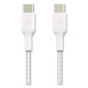 BOOST CHARGE Braided USB-C to USB-C Cable, 3.3 ft, White