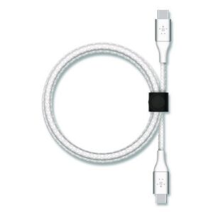 BOOST CHARGE Braided USB-C to USB-C Cable, 6.6 ft, White