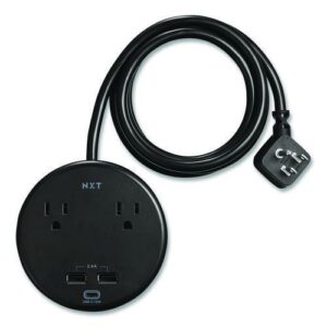 2-Outlet Plus USB Surge Protector, 2 AC Outlets/3 USB Outlets, 5 ft Cord, 500 J, Black