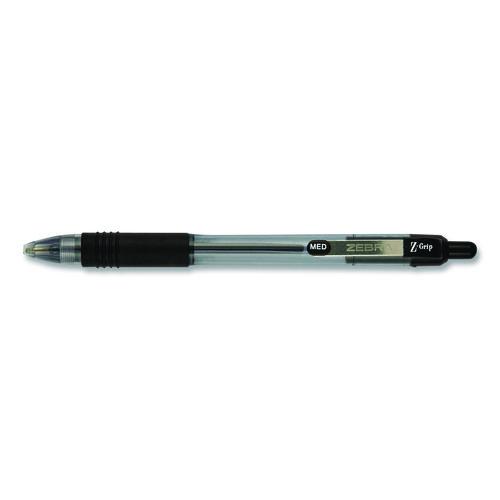 Z-Grip Ballpoint Pen, Retractable, Medium 1 mm, Black Ink, Clear/Black Barrel, 18/Pack - Image 2