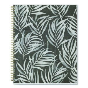 Dark Gray Gale Weekly/Monthly Lesson Planner, 9 Classes, Tropical Artwork, Gray/Mint Cover, 11 x 8.5 Sheets, 12-Month Span