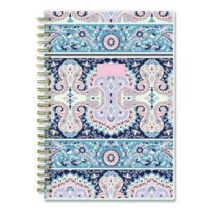 Cocorrina Weekly/Monthly Planner, Pastel Paisley Artwork, 8 x 5, Blue/Pink/White Cover, 12-Month (Jan to Dec): 2025