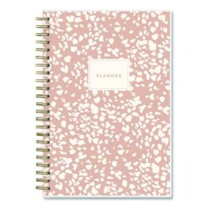 Natalya Weekly/Monthly Planner, Abstract Artwork, 8 x 5, Peach-Pink/White Cover, 12-Month (Jan to Dec): 2025