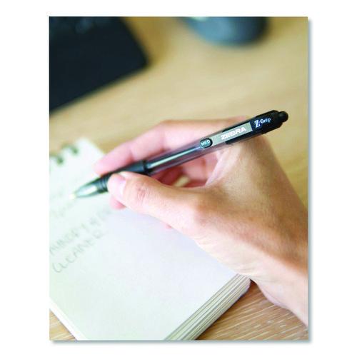 Z-Grip Ballpoint Pen, Retractable, Medium, 1 mm, Black Ink, Clear/Black Barrel, 96/Pack - Image 4