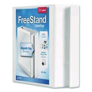 FreeStand Easy Open Locking Slant-D Ring Binder, 3 Rings, 2" Capacity, 11 x 8.5, White