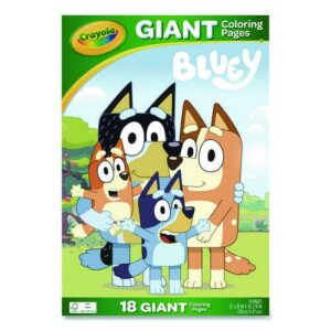 Bluey Giant Coloring Pages, Ages 3 and Up, 18.88 x 12.13 Sheets, 18 Pages