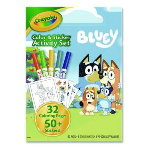 Bluey Color and Sticker Activity Set, Includes Five Markers, Ages 3 and Up, 32 Pages