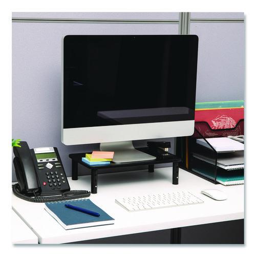 Adjustable Rectangular Monitor Stand, 14.5" x 9.25" x 4" to 5.5", Black, Supports 44 lb, 2/Pack - Image 2