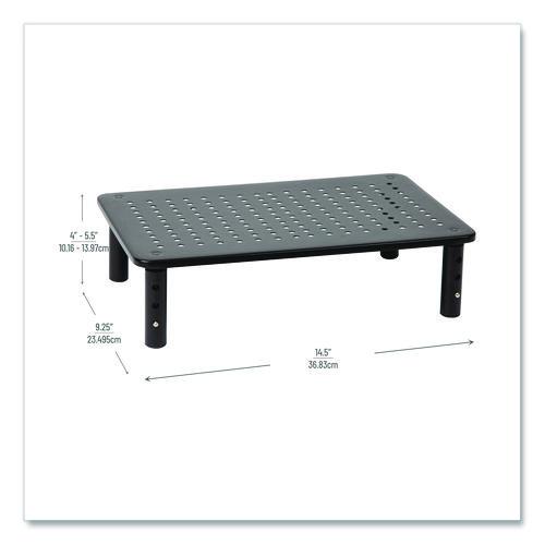 Adjustable Rectangular Monitor Stand, 14.5" x 9.25" x 4" to 5.5", Black, Supports 44 lb, 2/Pack - Image 3