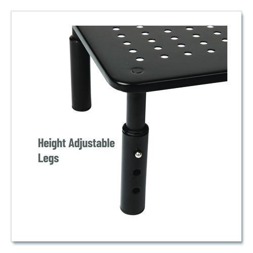 Adjustable Rectangular Monitor Stand, 14.5" x 9.25" x 4" to 5.5", Black, Supports 44 lb, 2/Pack - Image 4