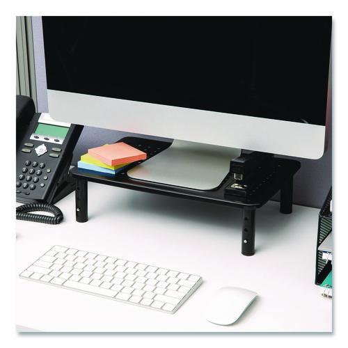 Adjustable Rectangular Monitor Stand, 14.5" x 9.25" x 4" to 5.5", Black, Supports 44 lb, 2/Pack - Image 6