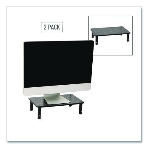 Adjustable Rectangular Monitor Stand, 14.5" x 9.25" x 4" to 5.5", Black, Supports 44 lb, 2/Pack - Image 7