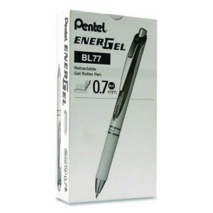 EnerGel RTX Deluxe Gel Pen, Retractable, Medium 0.7 mm, Black Ink, Pearl/Translucent Pink Barrel, Dozen