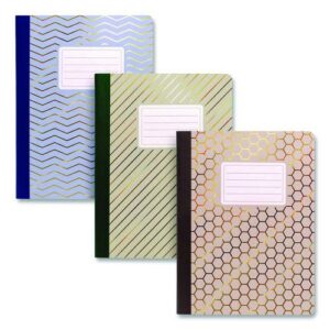 Composition Book, Medium/College Rule, Assorted Haze Cover Colors, (70) 9.8 x 6.9 Sheets, 3/Pack