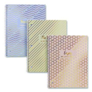 1-Subject Notebook, Medium/College Rule, Assorted Haze Cover Colors, (50) 10.5 x 8 Sheets, 3/Pack
