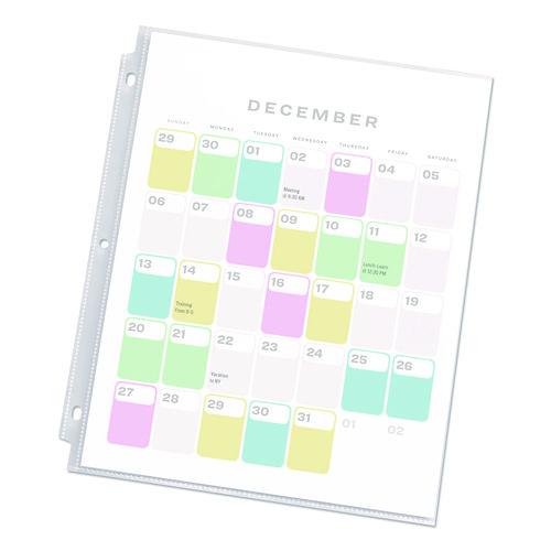 Economy Weight Sheet Protector, Light-Duty, Side: 3-Hole Punched, Top Load 8.5 x 11 Insert, Semi-Clear Front, 100/Box - Image 6