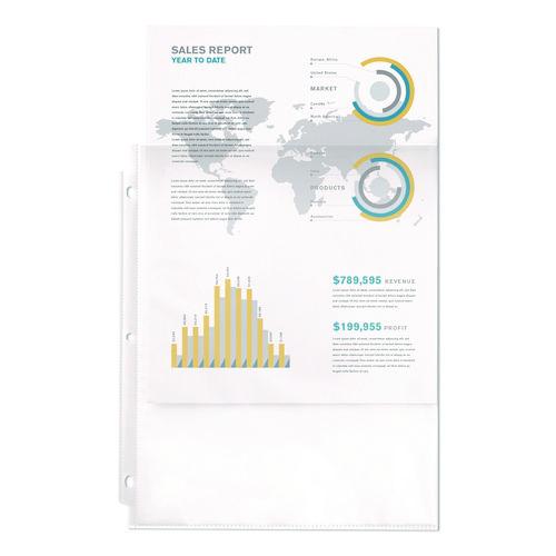 Economy Weight Sheet Protector, Light-Duty, Side: 3-Hole Punched, Top Load 8.5 x 11 Insert, Semi-Clear Front, 100/Box - Image 7