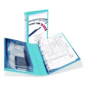 Mini Size Protect and Store View Binder with Round Rings, 3 Rings, 1" Capacity, 8.5 x 5.5, Blue