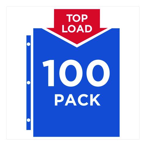 Economy Weight Sheet Protector, Light-Duty, Side: 3-Hole Punched, Top Load 8.5 x 11 Insert, Semi-Clear Front, 100/Box - Image 4