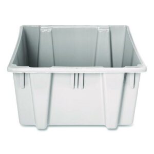 Palletote Box, 11.97 gal, 1.6 cu ft, 15.5" x 19.5" x 13", Gray