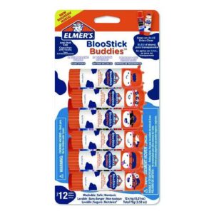BlooStick Buddies and Disappearing Purple Glue Stick Combo Pack, 0.21 oz, Dries Clear, 12/Pack