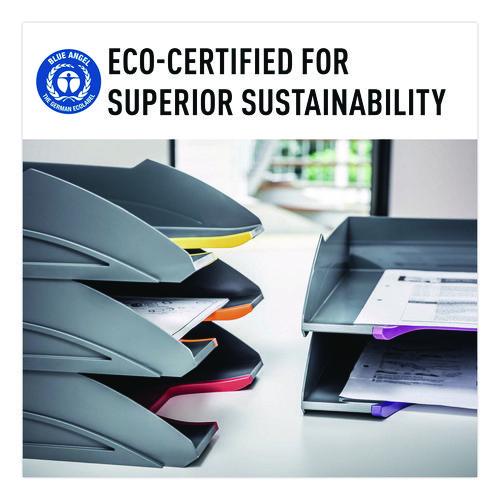 VARICOLOR 5-Compartment Stackable Plastic Letter Tray Set, Letter to Folio Size Files, 10.39 x 13.23 x 2.91, Anthracite Gray - Image 7