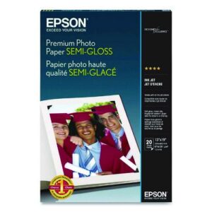 Premium Photo Paper, 10.4 mil, 13 x 19, Semi-Gloss White, 20/Pack