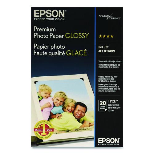 Premium Photo Paper, 10.4 mil, 11 x 17, High-Gloss White, 20/Pack