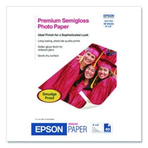 Premium Semigloss Photo Paper, 7 mil, 4 x 6, Semi-Gloss White, 40/Pack