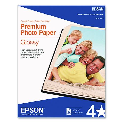 Premium Photo Paper, 10.4 mil, 8.5 x 11, High-Gloss White, 50/Pack