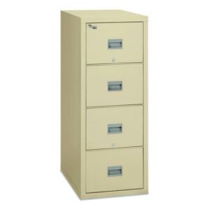 Patriot by FireKing Insulated Fire File, 1-Hour Fire Protection, 4 Legal/Letter File Drawers, Parchment, 17.75 x 25 x 52.75