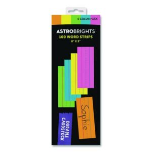 Five-Color Ruled Word Strips, 8" x 3", Assorted Colors, 100/Pack