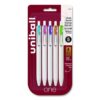 uniONE Gel Pen, Retractable, Medium 0.7 mm, Assorted Fashion Ink and Barrel Colors, 5/Pack