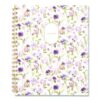 Leah Bisch Petite Floral Academic Weekly Monthly Planner, 11 x 8.5, Purple/Green Cover, 12-Month (July to June): 2025 to 2026