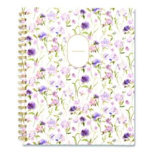 Leah Bisch Petite Floral Academic Weekly Monthly Planner, 11 x 8.5, Purple/Green Cover, 12-Month (July to June): 2025 to 2026