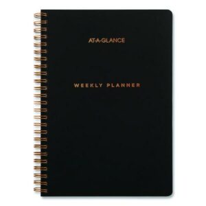 Signature Lite Academic Weekly Monthly Planners, 8 x 5, Black Cover, 12-Month (July to June): 2025 to 2026