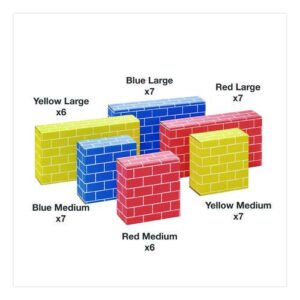 At Play Cardboard Building Block, 32-ECT Corrugated Board, Assorted Sizes and Colors, 40/Pack