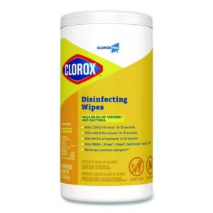 Disinfecting Wipes, 1-Ply, 7 x 8, Lemon Fresh, White, 75/Canister