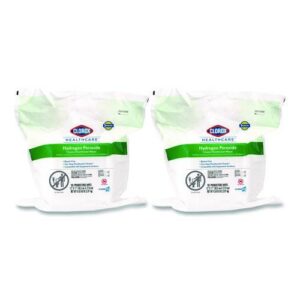 Hydrogen Peroxide Cleaner Disinfectant Wipes, 12 x 11, Unscented, White, 185/Pack, 2 Packs/Carton
