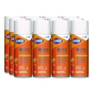 4-in-One Disinfectant and Sanitizer, Citrus, 14 oz Aerosol Spray, 12/Carton