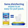 Disinfecting Cleaning Wipes, Easy Pull Pack, 1-Ply, 8 x 7, Lemon Scent, White, 75 Towels/Box, 6 Boxes/Carton - Image 3
