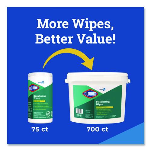 Disinfecting Wipes, 1-Ply, 7 x 8, Fresh Scent, White, 700/Bucket - Image 7