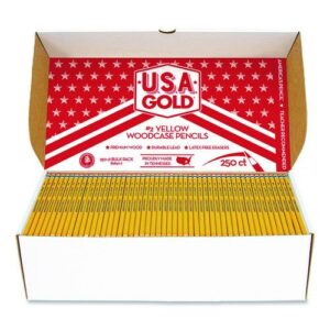 School Pencils, HB #2, Black Lead, Yellow Barrel, 250/Box