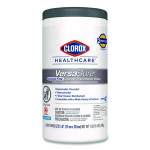 VersaSure Cleaner Disinfectant Wipes, 1-Ply, 6.75 x 8, Original Scent, White, 85 Towels/Can