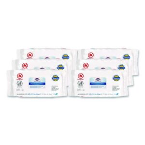 Bleach Germicidal Wipes, Disinfectant Wipes, 1-Ply, 6.75 x 9, Unscented, White, 100 Wipes/Flex-Pack, 6 Flex-Packs/Carton