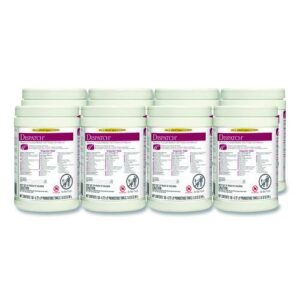 Dispatch Hospital Cleaner Disinfectant Towels w/Bleach, 1-Ply, 6.75 x 8, Unscented, White, 150/Canister, 8 Canisters/Carton
