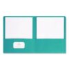 Two-Pocket Folder, Textured Paper, 100-Sheet Capacity, 11 x 8.5, Teal, 25/Box - Image 2
