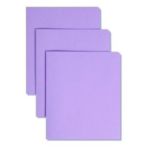 Two-Pocket Folder, Textured Paper, 100-Sheet Capacity, 11 x 8.5, Lavender, 25/Box