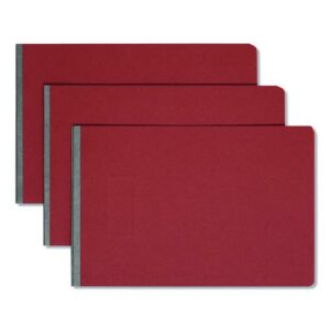 Prong Fastener Premium Pressboard Report Cover, Two-Piece Prong Fastener, 3" Capacity, 11 x 17, Red/Red